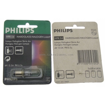 P13,5s 4,0V 0.5A 2,0W halogen Philips HPR54 7242